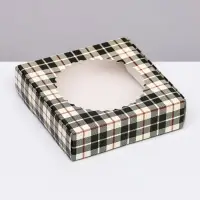 Коробка сборная с окном, &laquo;Мужской&raquo;, 11.5&times;11.5&times;3 см