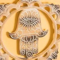 Панно "Хамса" МДФ, 30х30х1 см, цв. чёрно-бежевый