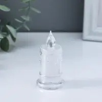 Светодиодная свеча LED "Свеча с подтёками" 3хLR41, прозрачный 3,5х3,5х7,2 см