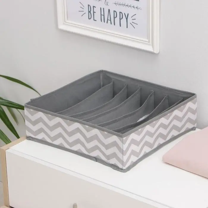 Органайзер для хранения белья &laquo;Зигзаг&raquo;, 7 ячеек, 32&times;32&times;12 см, цвет серый