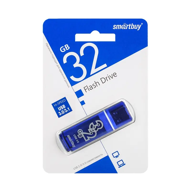 USB накопитель 32 GB Smart Buy Glossy Dark Blue USB 3.0