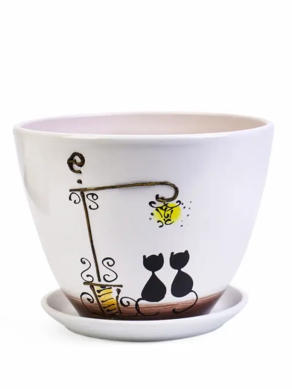 Горшок цветочный поддоном  8 л,  керамика, Вечер (М)