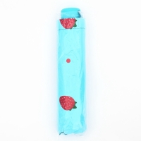 Зонт механический «Ягоды», эпонж, 4 сложения, 8 спиц, R = 49/55 см, D = 110 см, цвет голубой Зонт механический «Ягоды», эпонж, 4 сложения, 8 спиц, R = 49/55 см, D = 110 см, цвет голубой