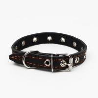 Ошейник кожаный однослойный безразмерный, 45 х 2 см, ОШ 18-39 см, чёрный Ошейник кожаный однослойный безразмерный, 45 х 2 см, ОШ 18-39 см, чёрный