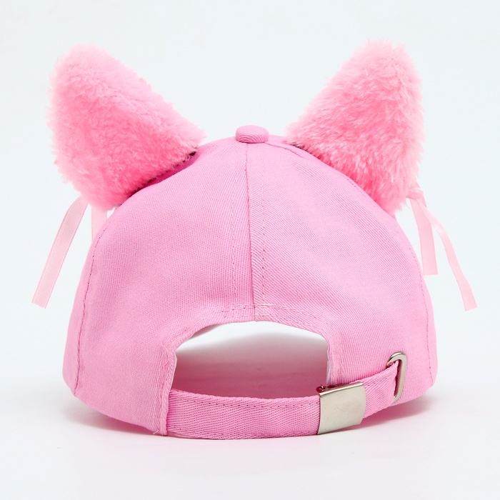 Кепка детская для девочки Кепка детская для девочки "Кошечка" с ушками, цвет розовый, р-р 52-54, 5-7 лет
