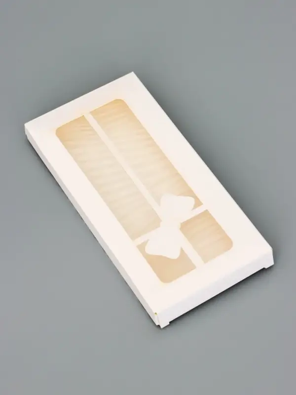 Подарочная коробка под плитку шоколада, с вырубным окном, &laquo;Бант&raquo;, 17.1&times;8&times;1.4 см