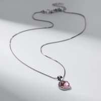 Кулон «Нежность» на цепочке, цвет розовый в серебре, 45 см Кулон «Нежность» на цепочке, цвет розовый в серебре, 45 см