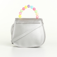 Сумка детская для девочки на клапане &laquo;Выбражулька&raquo;, цвет серебряный