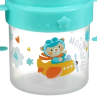 Поильник детский с твёрдым носиком &laquo;мишка&raquo;, 140 мл., с ручками, цвет бирюзовый