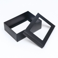 Коробка подарочная складная, упаковка, &laquo;Чёрная&raquo;, с окном 21 х 15 х 7 см