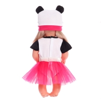 Одежда для пупсов &laquo;Панда&raquo;, боди, юбочка и шапочка