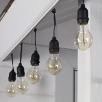 Гирлянда &laquo;Ретро белт-лайт&raquo; 10 м, IP54, УМС, тёмная нить, шаг 50 см, Е27 (без ламп), 220 В