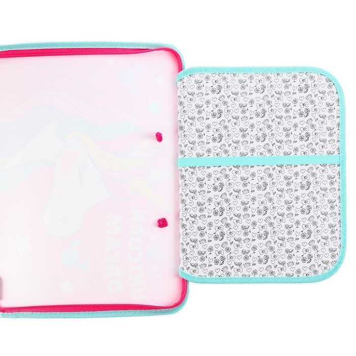 Папка пластиковая с ручками А4, на молнии, Минни Маус и единорог Папка пластиковая с ручками А4, на молнии, Минни Маус и единорог