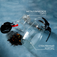 Чайник стеклянный заварочный Magistro &laquo;Мехико&raquo;, 900 мл, с металлическим ситом, пластиковая колба