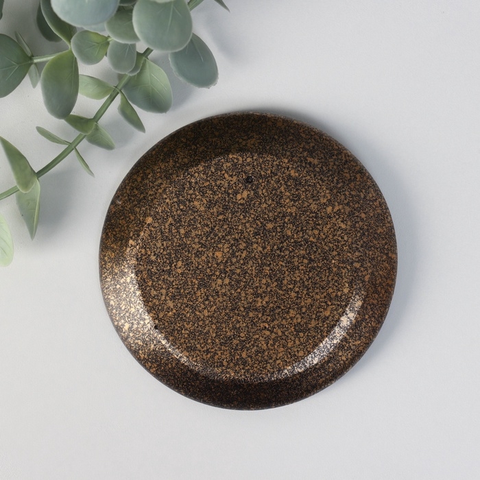 Подставка под благовония полистоун "Рука - Чин мудра" бронза 9,8x9,8x1 см