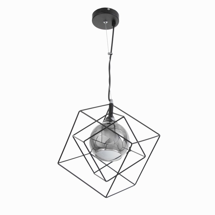 Люстра Люстра "Куб в кубе" 1х60Вт Е27 Чёрный 35х35х40(100)см