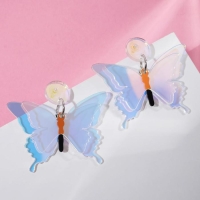 Серьги акрил &laquo;Сияние&raquo; бабочки, цвет голубой