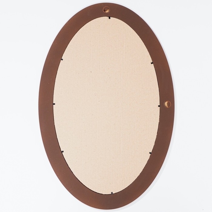 Зеркало настенное, овальное, коричневое 37,5х57,5 см, зп=29,5х49,5 см