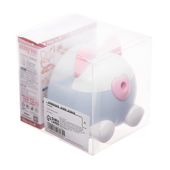 Точилка механическая с контейнером, Ушки серый/белый