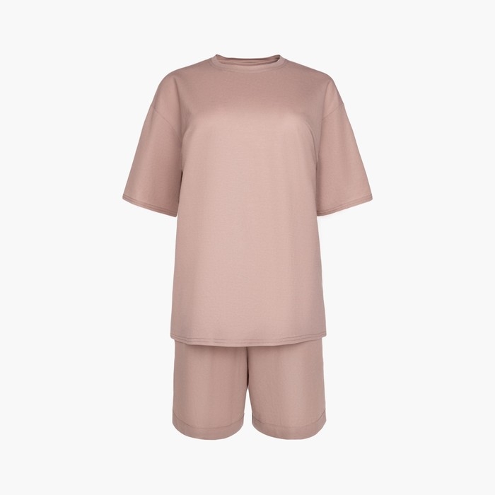 Костюм женский (футболка, шорты) MINAKU: Casual collection цвет бежевый, размер 48 Костюм женский (футболка, шорты) MINAKU: Casual collection цвет бежевый, размер 48