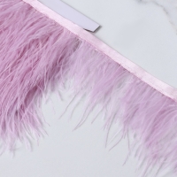 Тесьма с перьями страуса, 8-10 см, 5 &plusmn; 0,5 м, цвет лавандовый