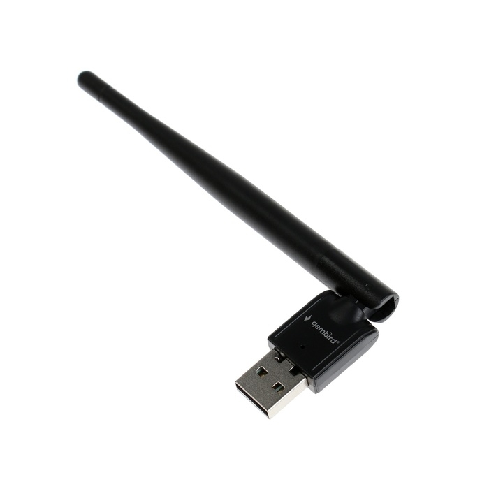Адаптер Wi-Fi Gembird WNP-UA-010, 150 Mbps, USB, антенна, чёрный Адаптер Wi-Fi Gembird WNP-UA-010, 150 Mbps, USB, антенна, чёрный