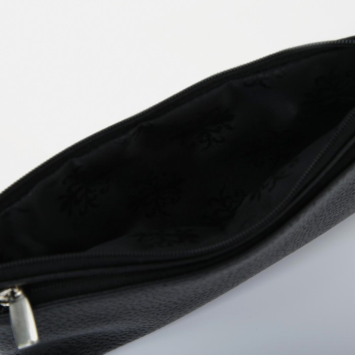 Кошелёк женский на молнии, цвет чёрный