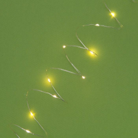 Гирлянда &laquo;Нить&raquo; 20 м роса, IP44, серебристая нить, 200 LED, свечение тёплое белое, 2 режима, солнечная батарея