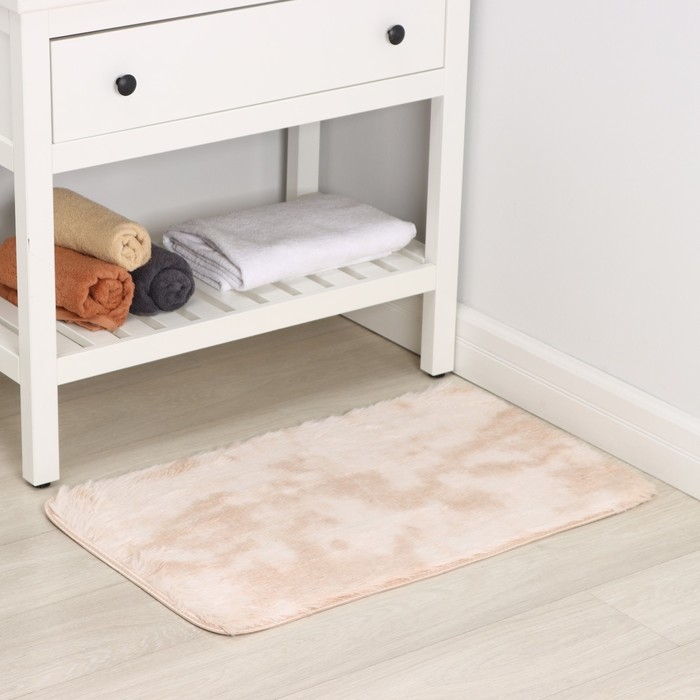 Коврик Доляна &laquo;Пушистик&raquo;, 50&times;80 см, цвет бежевый