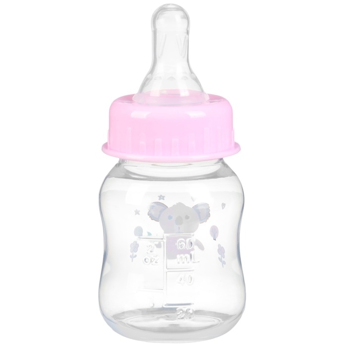 Бутылочка для кормления, 60 мл, +3 мес., цвет МИКС (фасовка по 3шт)