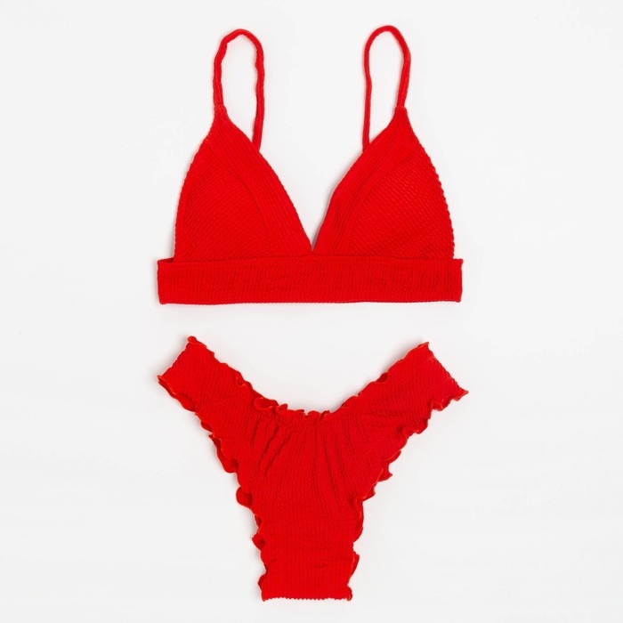 Купальник женский раздельный MINAKU со сборками цвет красный, размер 48 Купальник женский раздельный MINAKU со сборками цвет красный, размер 48