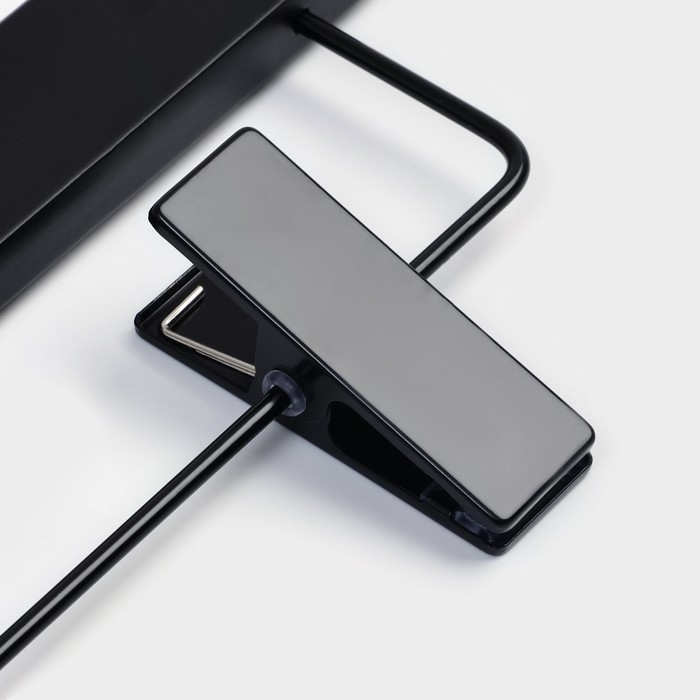 Вешалка для брюк и юбок LaDо́m Black Lotus, 35&times;1,1&times;24 см, длинный крюк, с зажимами, цвет чёрный