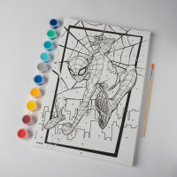 Картина по номерам для детей, 20х30 см, Человек-паук Картина по номерам для детей, 20х30 см, Человек-паук