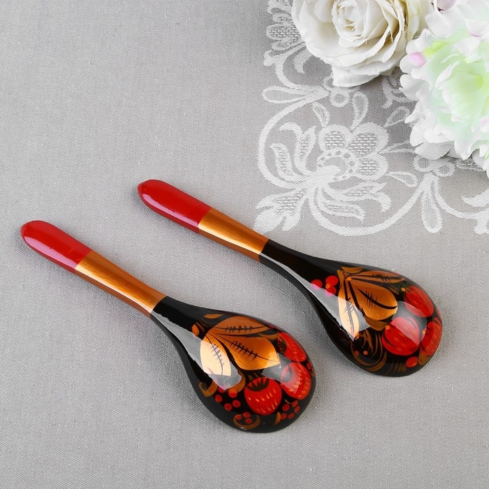 Ложка &laquo;Ягодка&raquo;, салатная, 6&times;21, хохлома