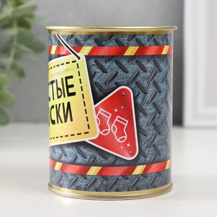 Носки с принтом в банке Носки с принтом в банке "Чистые Носки" (внутри носки мужские)