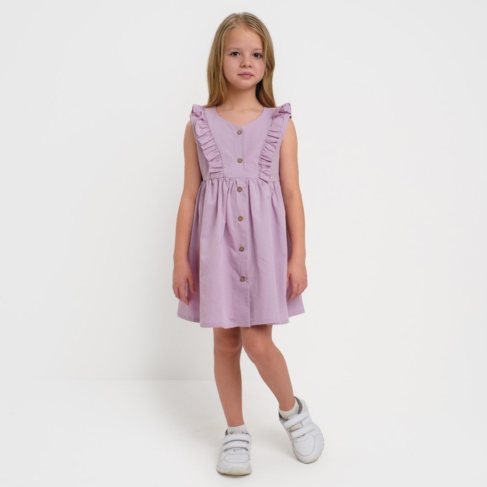 Платье детское на пуговицах KAFTAN, р. 36 (134-140), лиловый Платье детское на пуговицах KAFTAN, р. 36 (134-140), лиловый