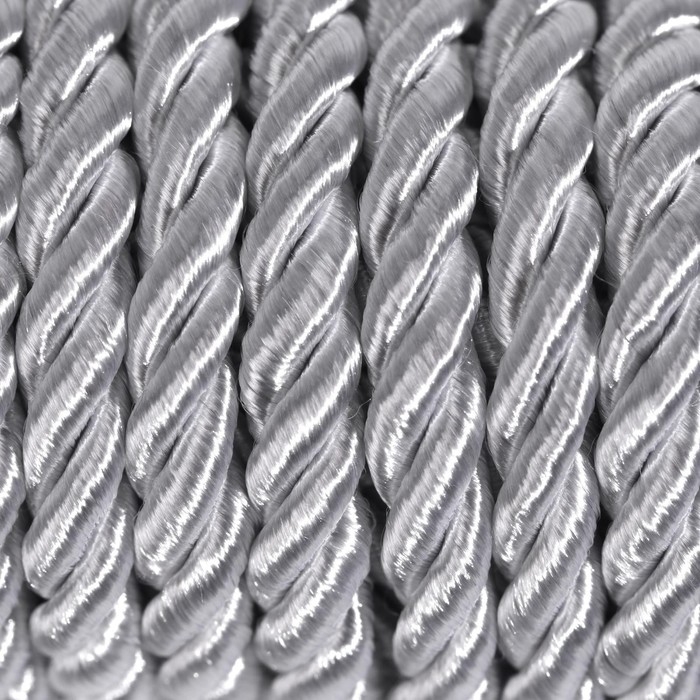 Шнур витой, d = 5 мм, 10 &plusmn; 1 м, цвет серебряный