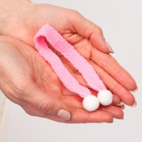 Шарфик для игрушек вязаный, набор 5 шт., размер 1 шт. &mdash; 27 &times; 2 см, цвет розовый