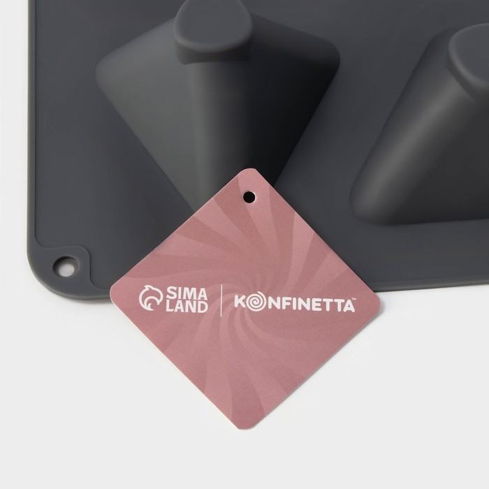 Форма для выпечки и муссовых десертов KONFINETTA &laquo;Рафаэль&raquo;, силикон, 28,5&times;21,5&times;5 см, 6 ячеек (7&times;4,9 см), цвет серый