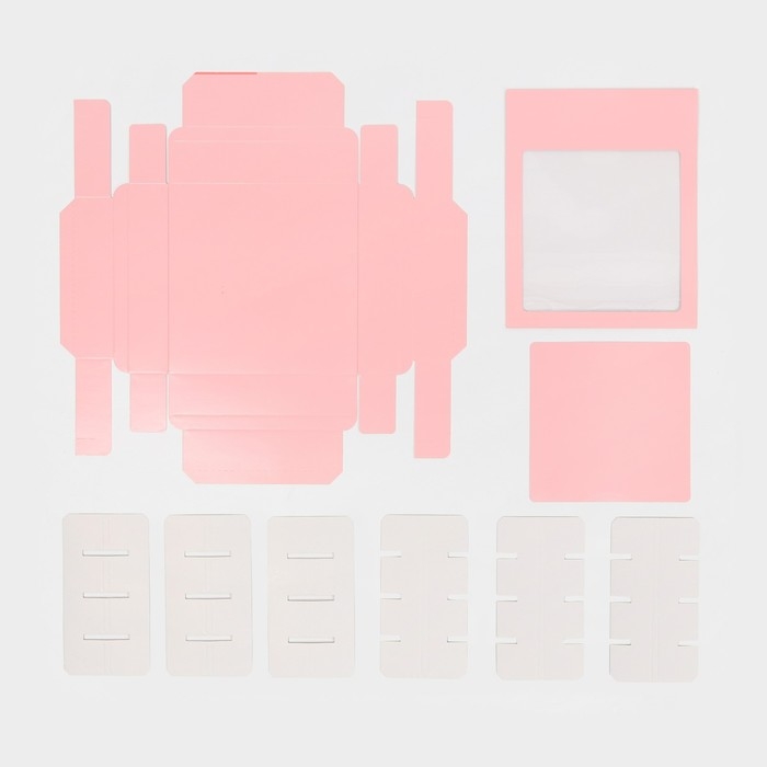 Коробка для конфет, кондитерская упаковка, 16 ячеек, &laquo;Розовая&raquo; 17.7 х 17.7 х 3.8 см