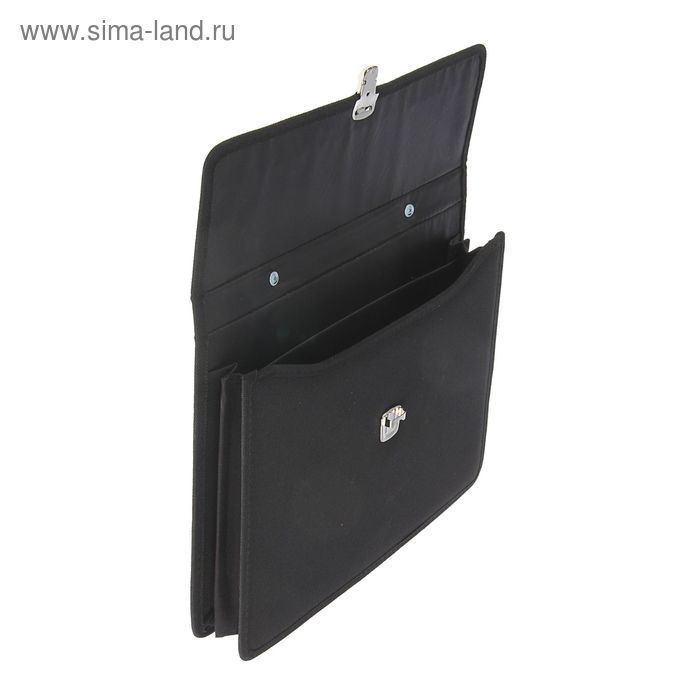 Портфель деловой 350 х 260 х 100 мм, текстильный, 2 отделения, К 1С11 Портфель деловой 350 х 260 х 100 мм, текстильный, 2 отделения, К 1С11 "Выборг", чёрный