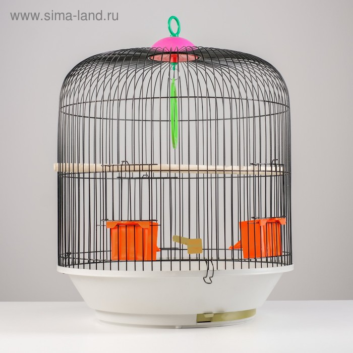 Клетка для птиц круглая, двухъярусная сварная, большой поддон, 39 x 44 см, микс цветов Клетка для птиц круглая, двухъярусная сварная, большой поддон, 39 x 44 см, микс цветов