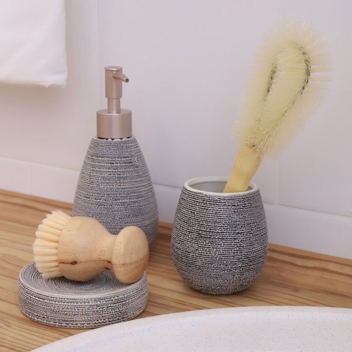 Ёршик для посуды Доляна, 25,5&times;7&times;3,5 см, овал, деревянная ручка