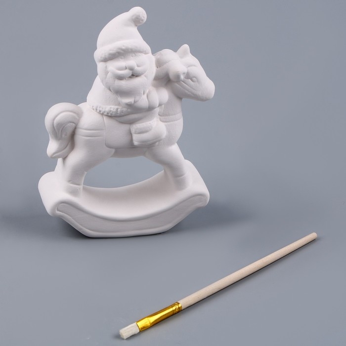 Новый год! Фигурка под роспись «Дед Мороз верхом», с кистью Новый год! Фигурка под роспись «Дед Мороз верхом», с кистью