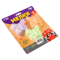 Мелки цветные для рисования на асфальте &laquo;Бабочка&raquo;, 3 шт