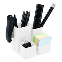 Подставка-органайзер для канцелярии СТАММ "Юниор", белая Подставка-органайзер для канцелярии СТАММ "Юниор", белая
