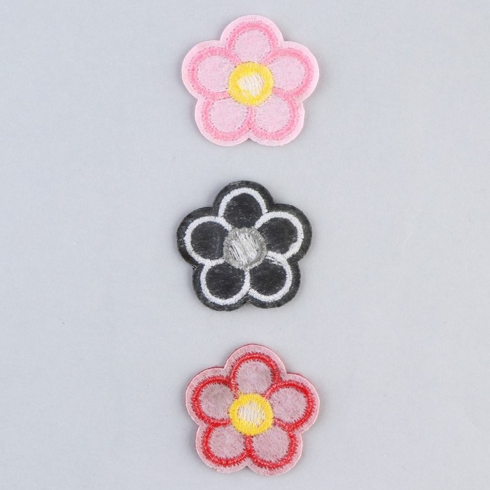 Термонаклейки на одежду &laquo;Цветы&raquo;, 3 шт.