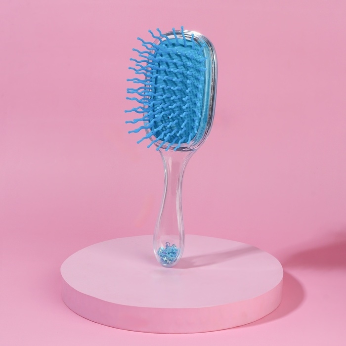 Расчёска массажная, широкая, 6 &times; 18 см, цвет голубой