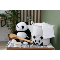 Корзина бельевая текстильная Доляна &laquo;Панда&raquo;, 30&times;30&times;30 см, цвет белый