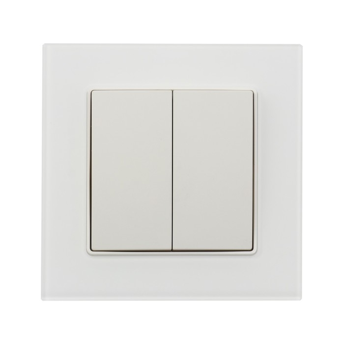 Выключатель TOT Matte Glass, 10 А, 2 кл., скрытый, стекло, белый Выключатель TOT Matte Glass, 10 А, 2 кл., скрытый, стекло, белый